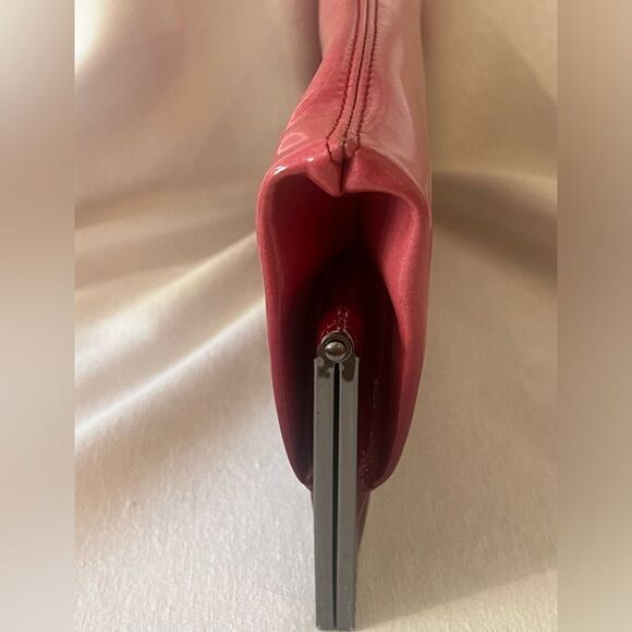 HOBO patent leather clutch wallet, garnet ombré jewel tone colors to pink. - Picture 12 of 12